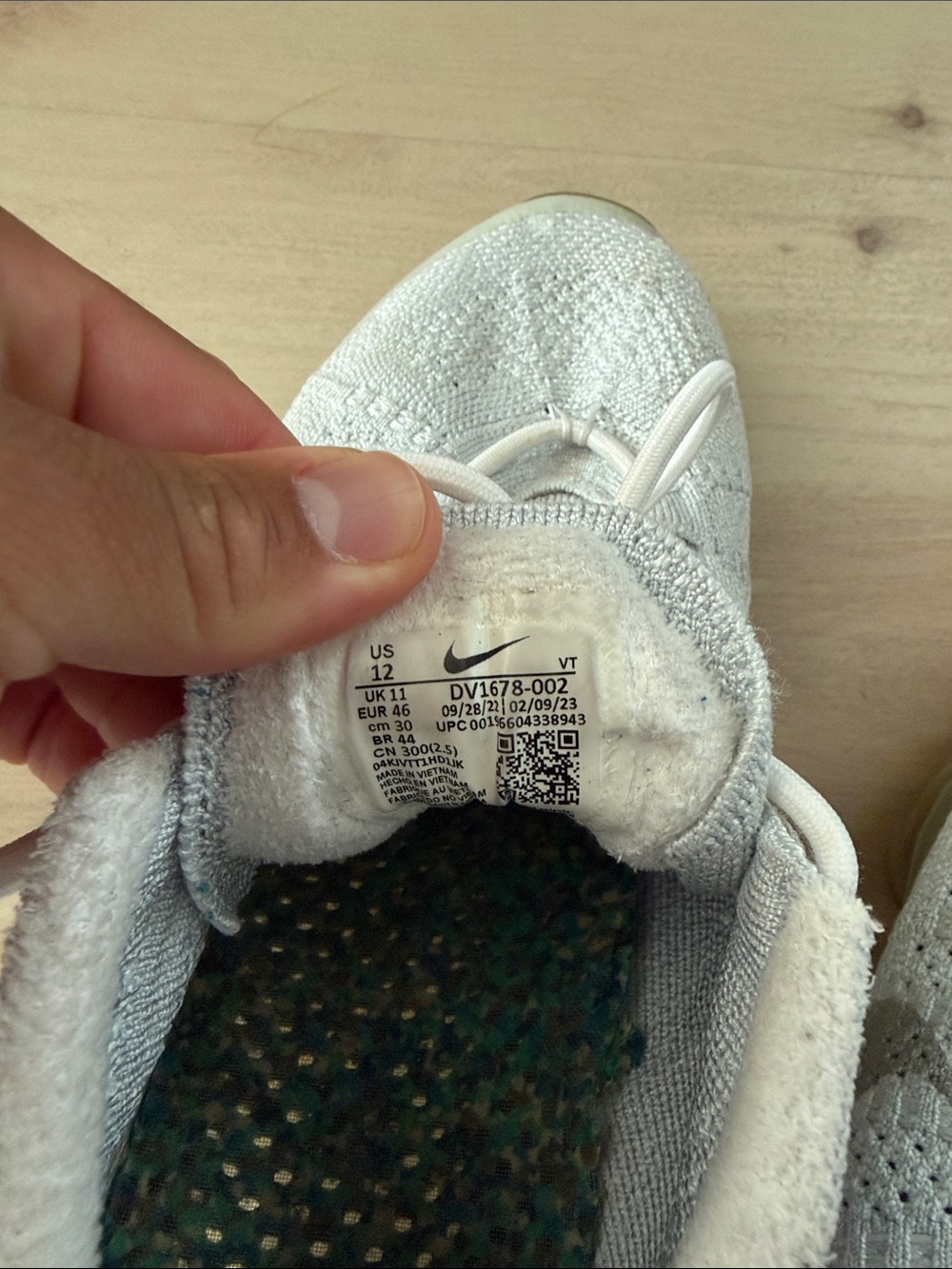 nike flyknit vapormax 2023 mens sz 12 light gray - Picture 8 of 11